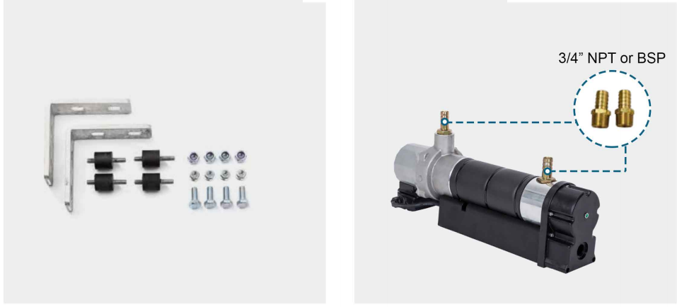 delivered with mounting kit and outlet for topstart heater